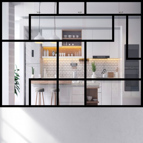 Verriere Art Déco style 10 H1500xL1800mm